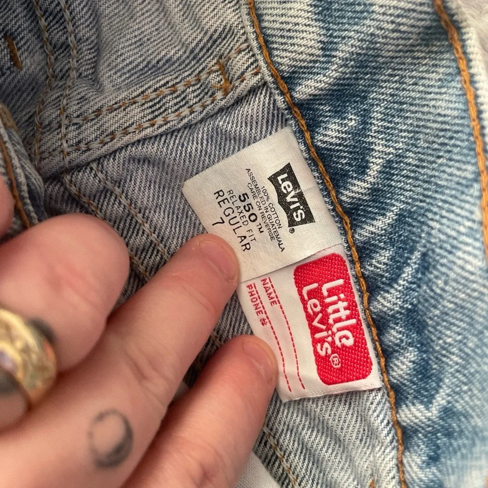 Levi’s little Levi’s Light Blue Distressed Jeans vintage orange tab size youth 7